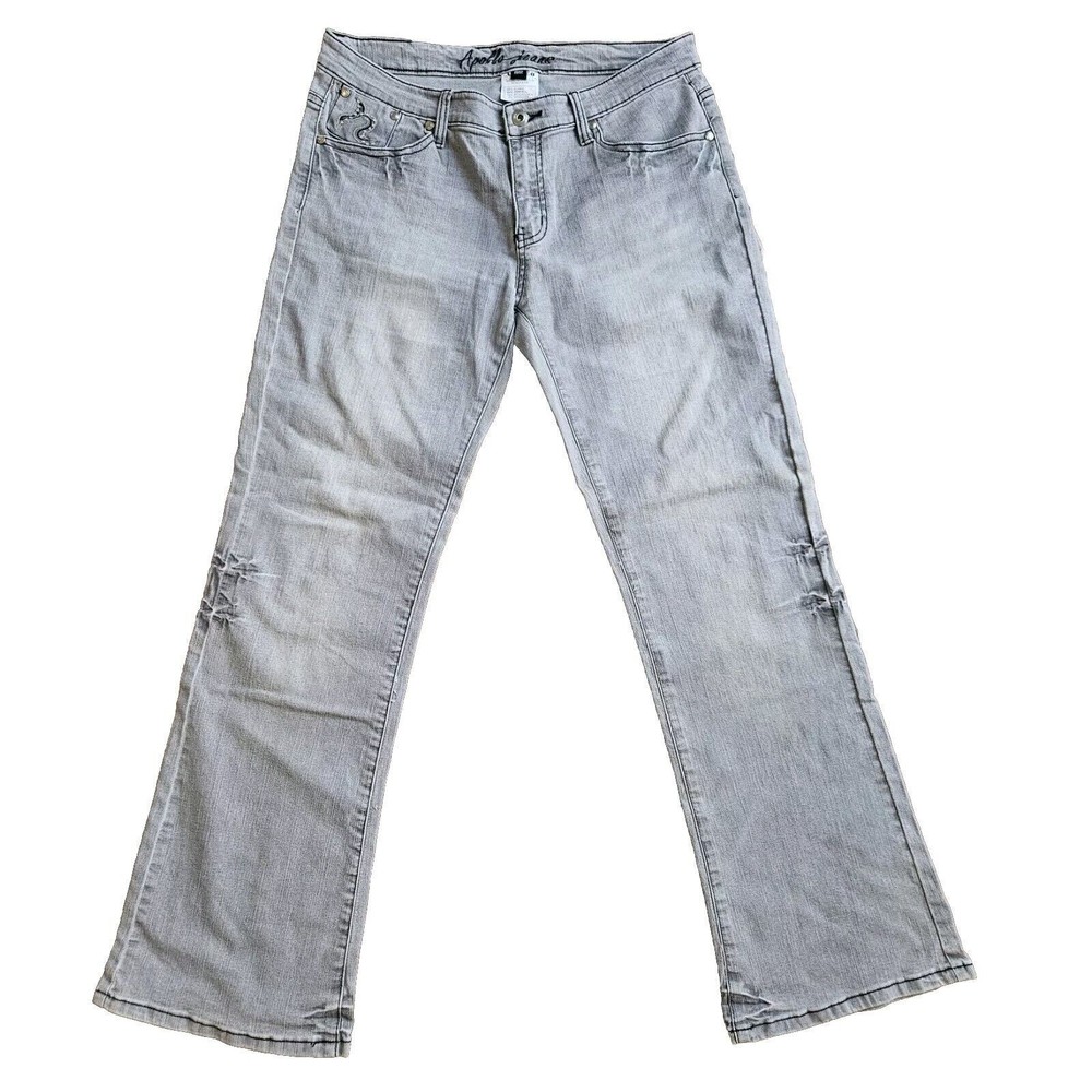 Light Gray Women's Flare Jeans - Classic Wide Leg Denim